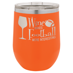 Picture of  LTM862 - Polar Camel 12 oz. Orange Vacuum Insulated Stemless Wine Tumbler w/Lid