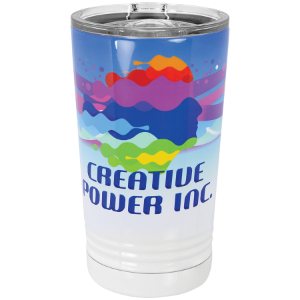 Picture of STM642 - White Sublimatable 16 oz. Polar Camel Pint with Slider Lid